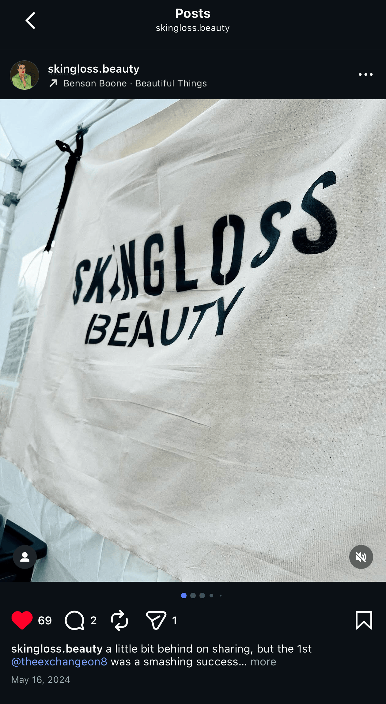 Skingloss vendor tent banner