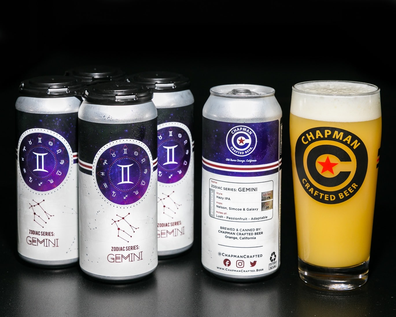 Zodiac Series Gemini 6-pack with branded pint glass