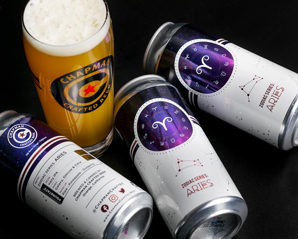 Chapman Craft Beer — Zodiac Series Aries cans with branded pint glass