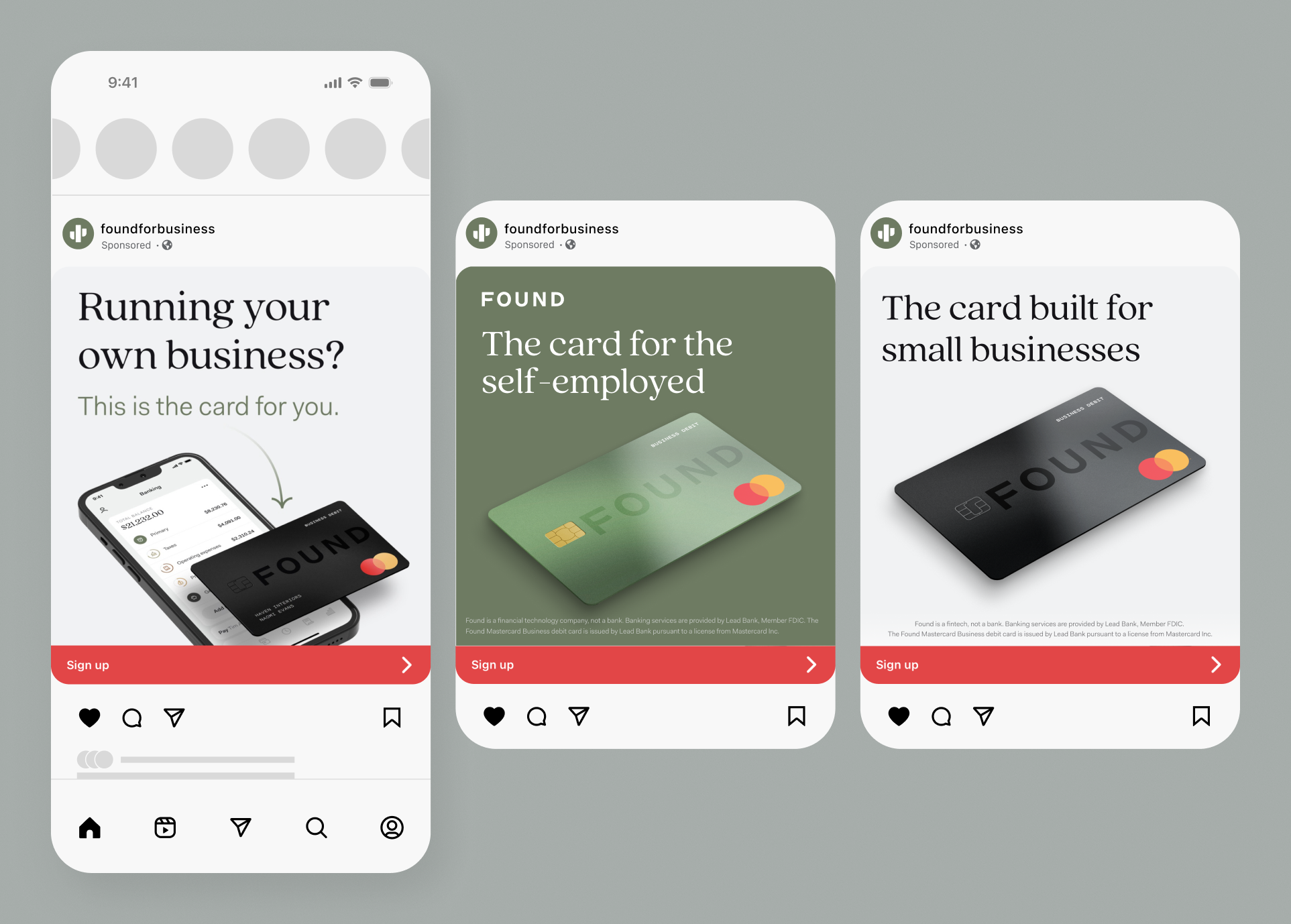 Found paid social ad creative — multiple concepts and formats