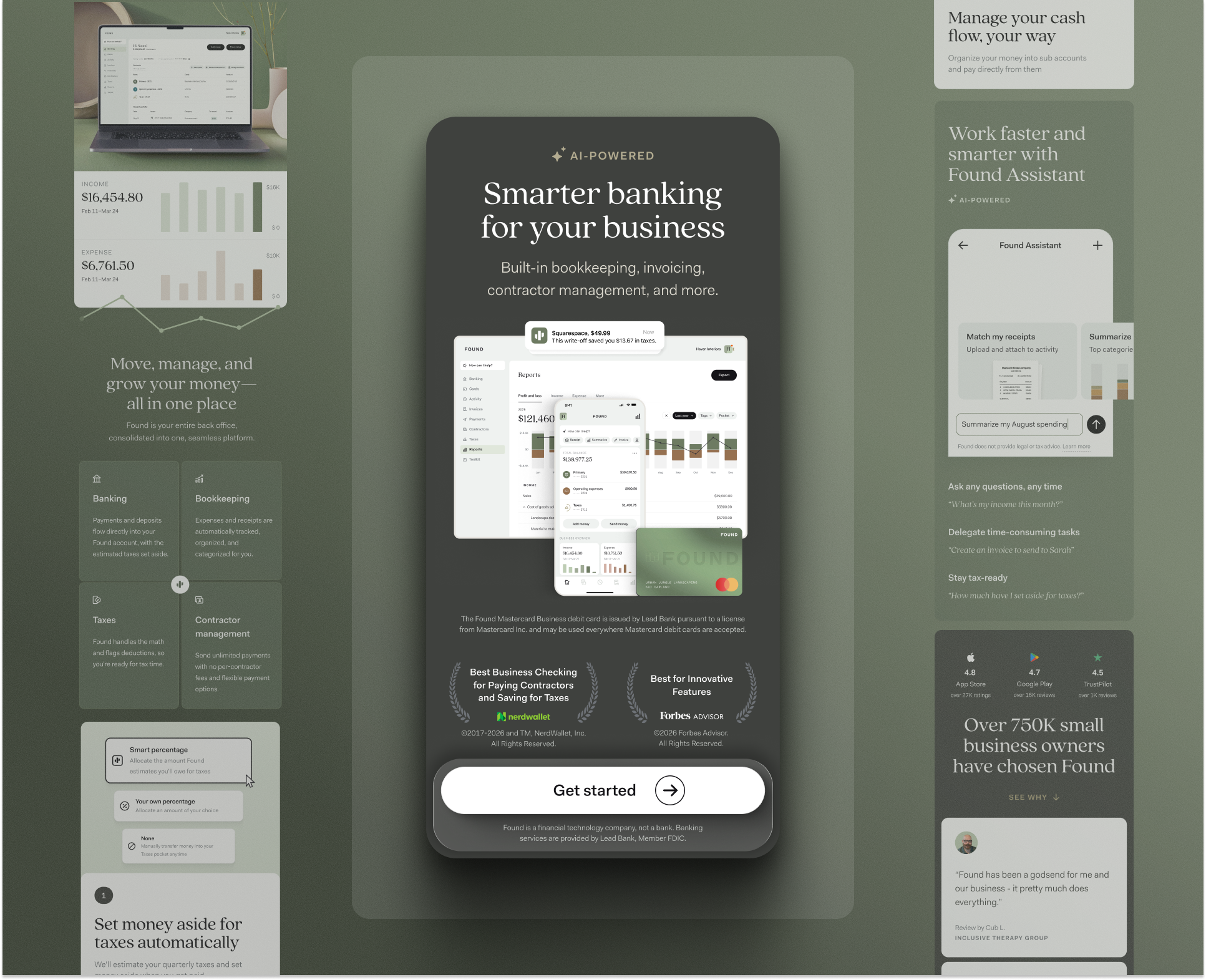 Found homepage A/B test variants