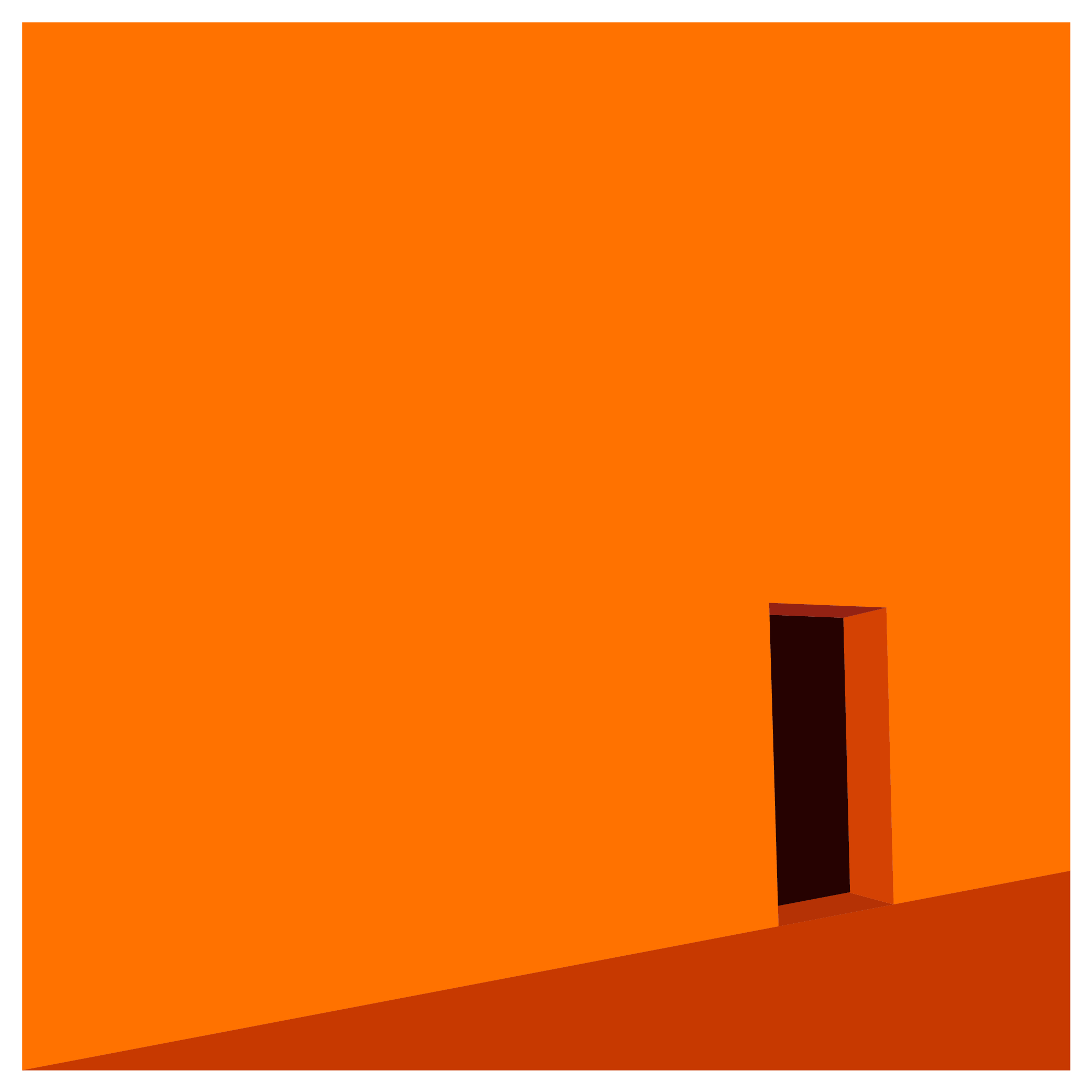 Orange doorway architecture illustration
