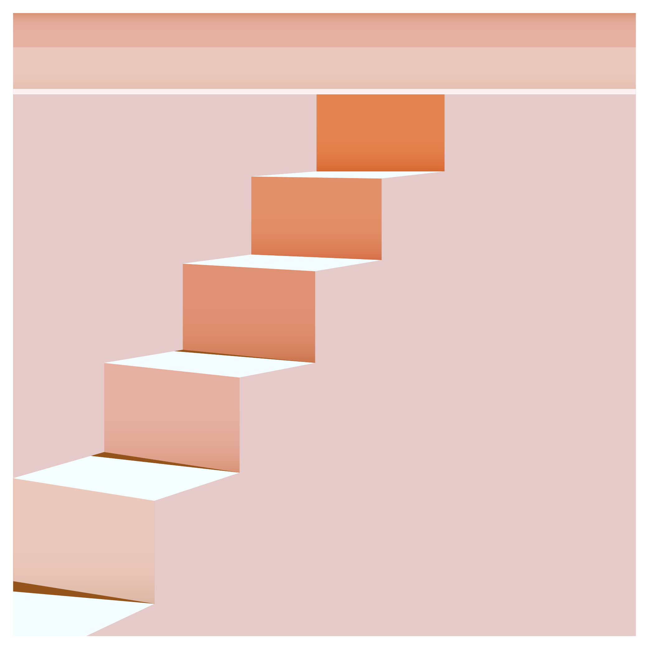 Terracotta stairs illustration