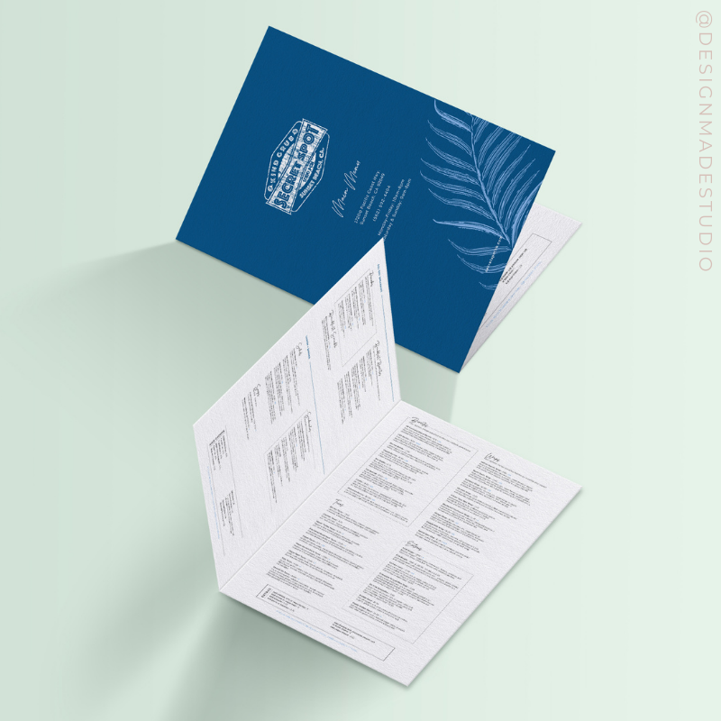 Blue palm brochure