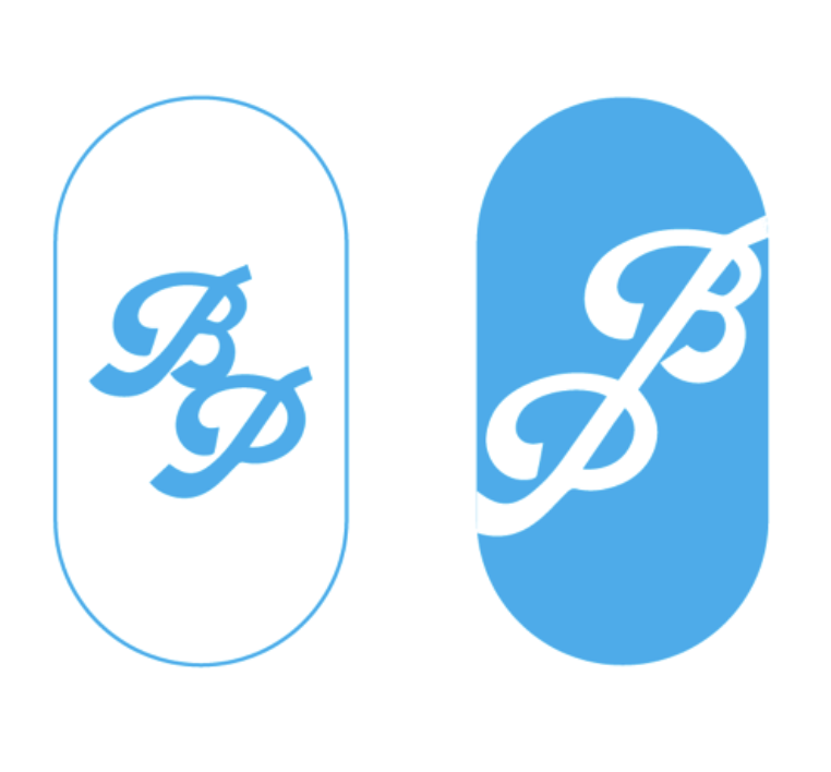 Blue Pineapple BP monogram badge mark