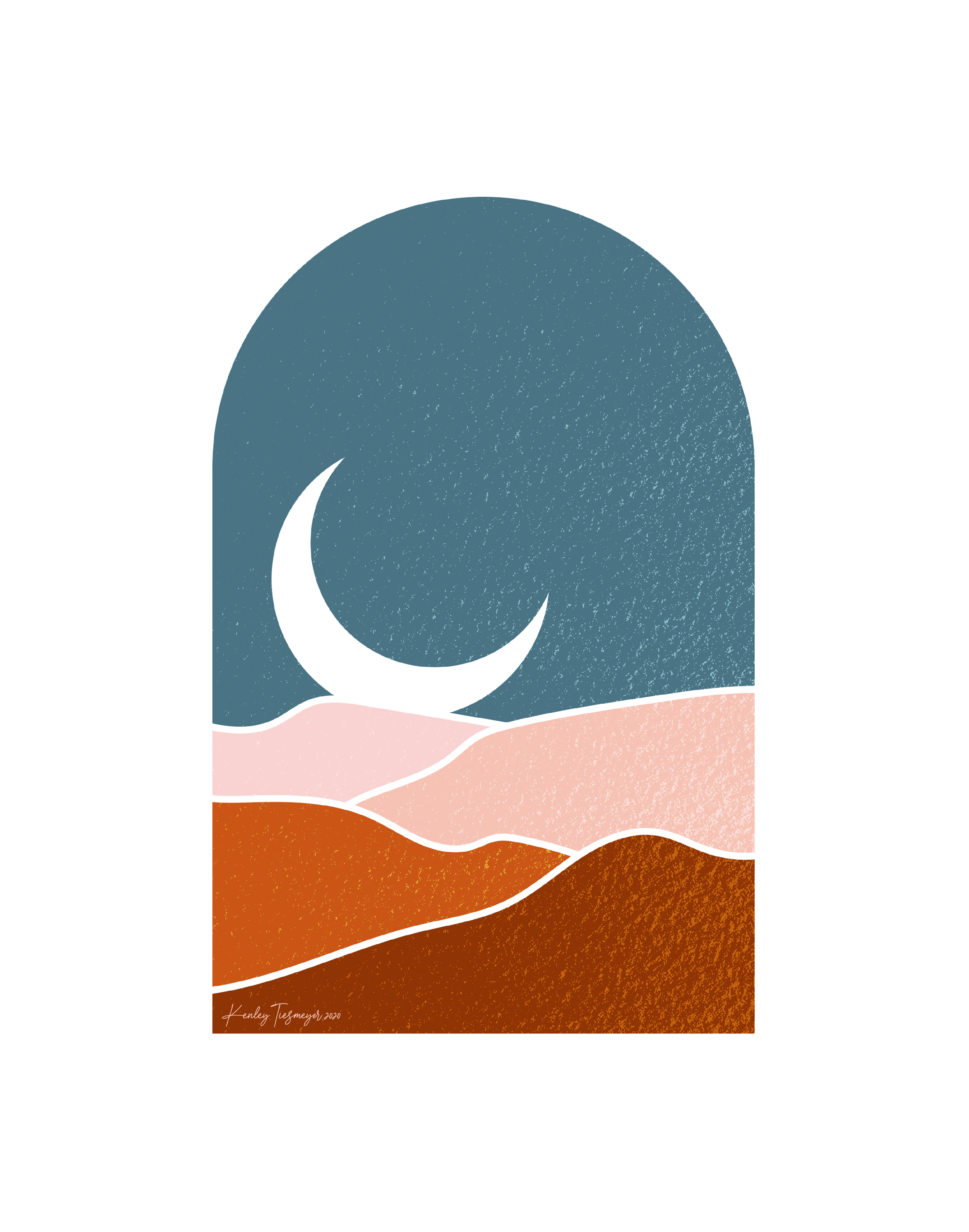Desert moon art print