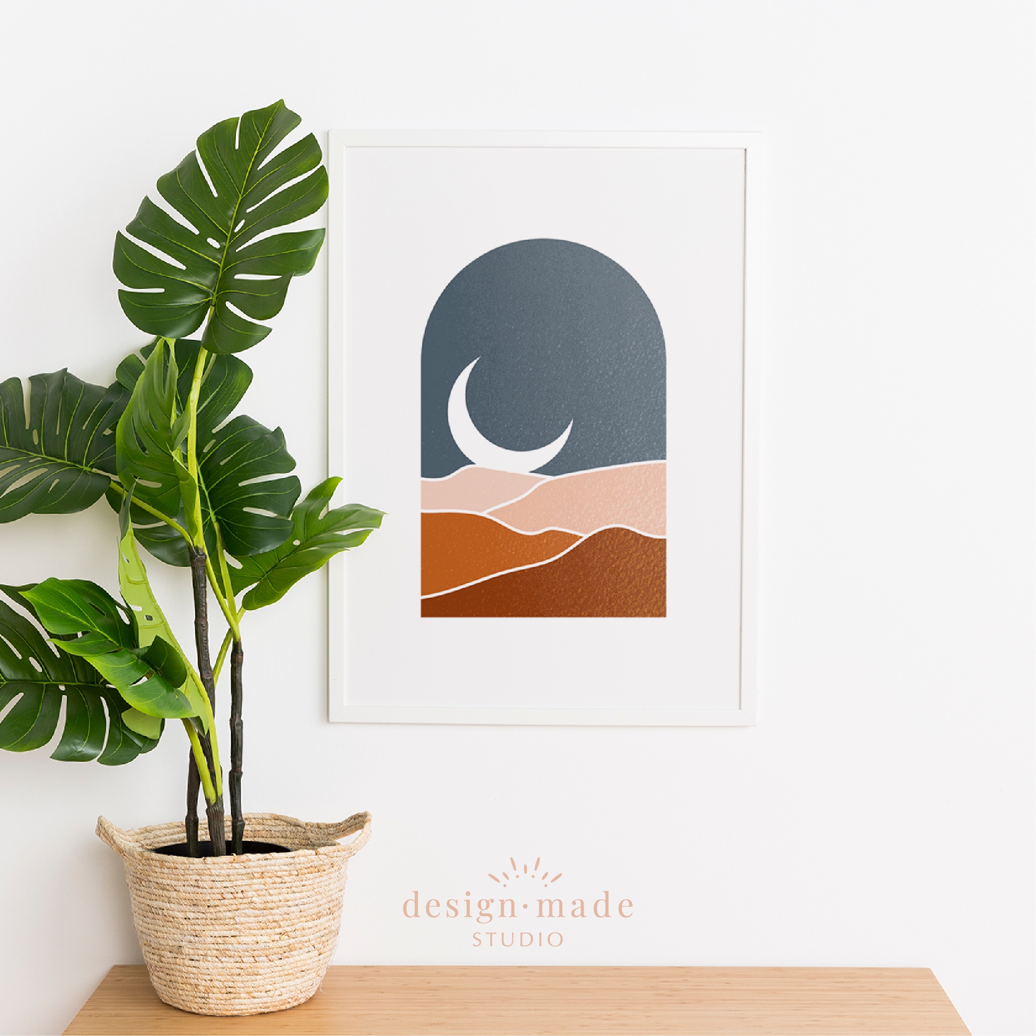 Desert moon print mockup