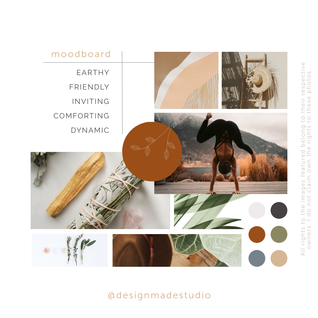 Earthy brand moodboard