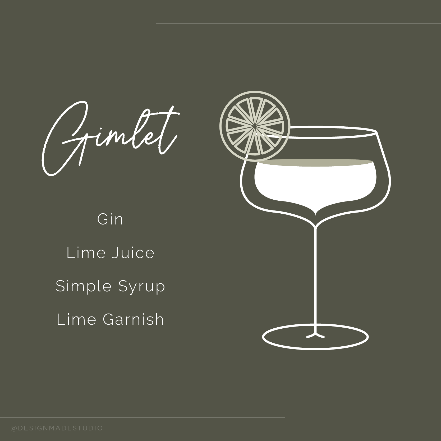 Gimlet cocktail illustration