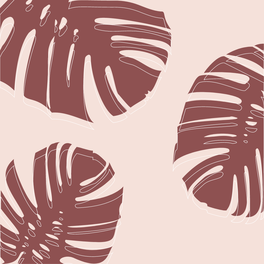 Monstera mauve illustration