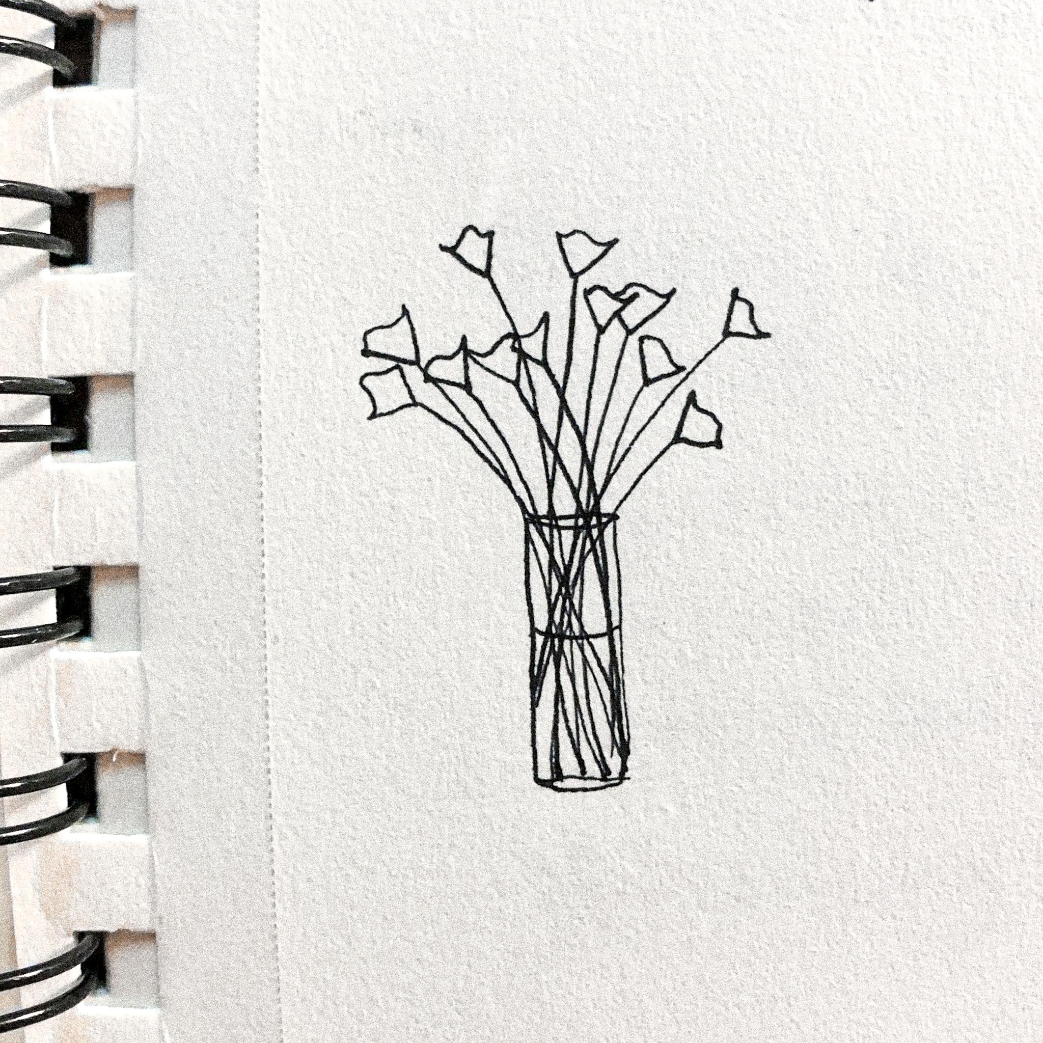 Sketchbook flower vase