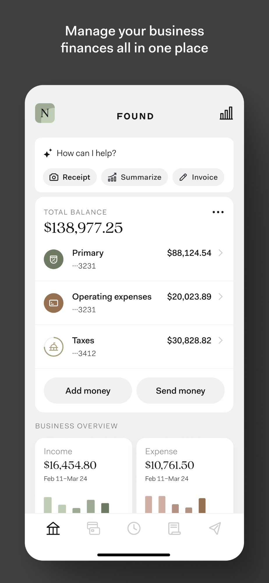 Manage your business finances all in one place