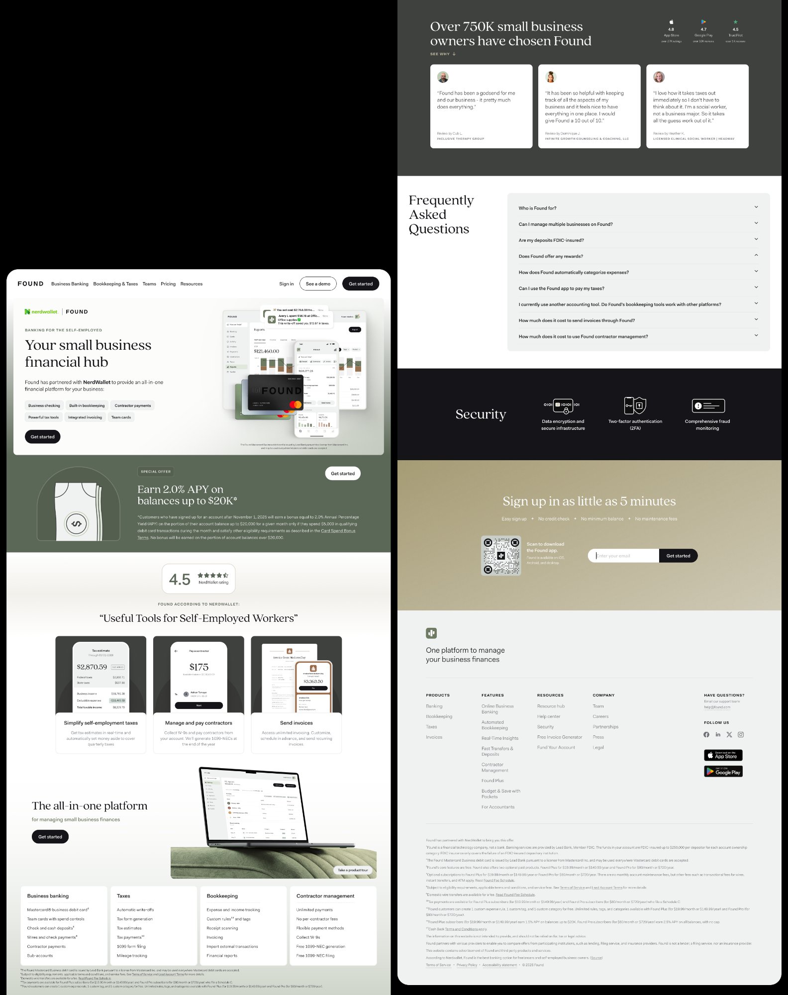 NerdWallet × Found co-branded landing page